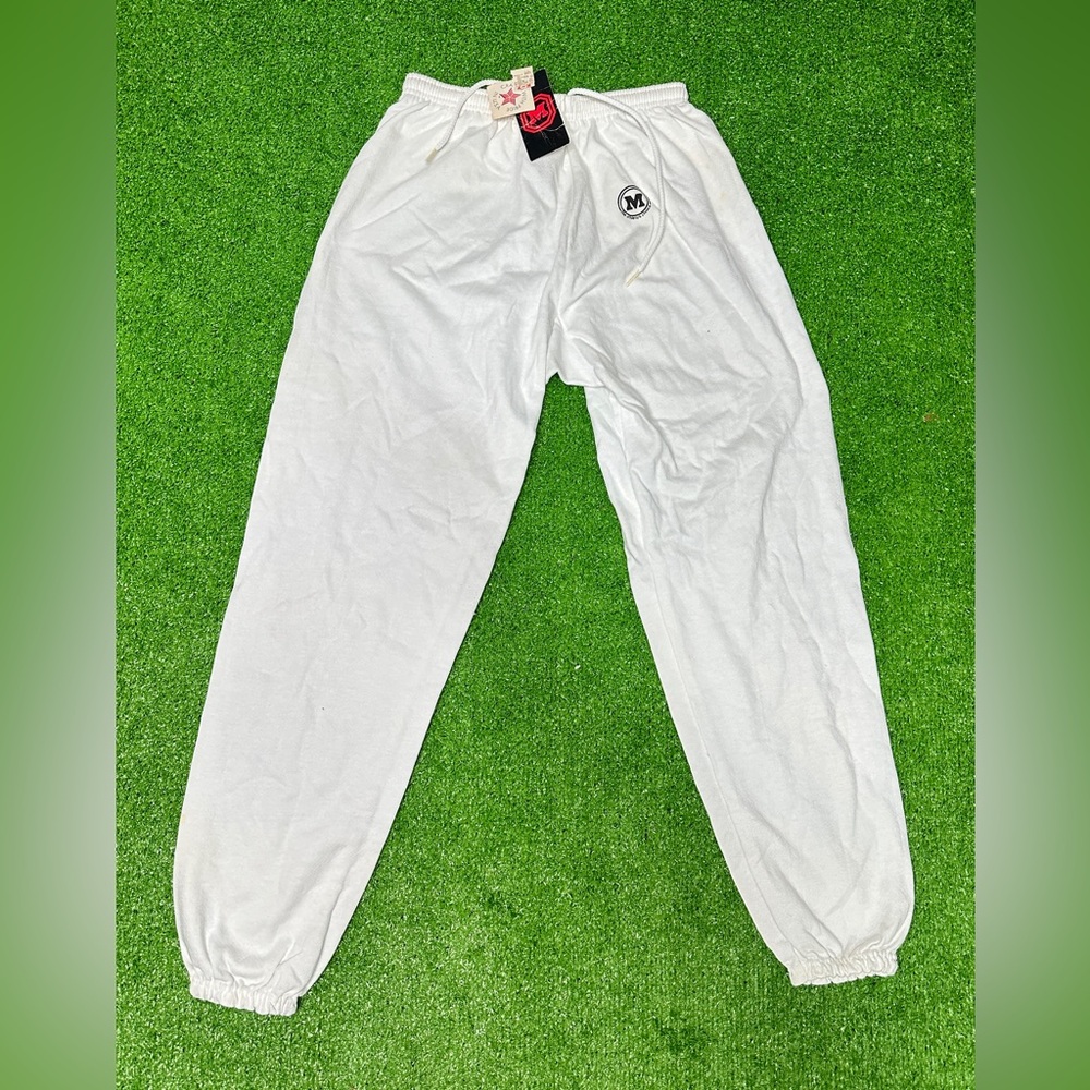Vintage 80s Macgregor Varsity Heavy Weight Fleece Sweat Pants White M - W/ Tags